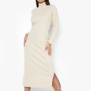 Long Sleeve Turtleneck Midaxi Dress - Boohoo